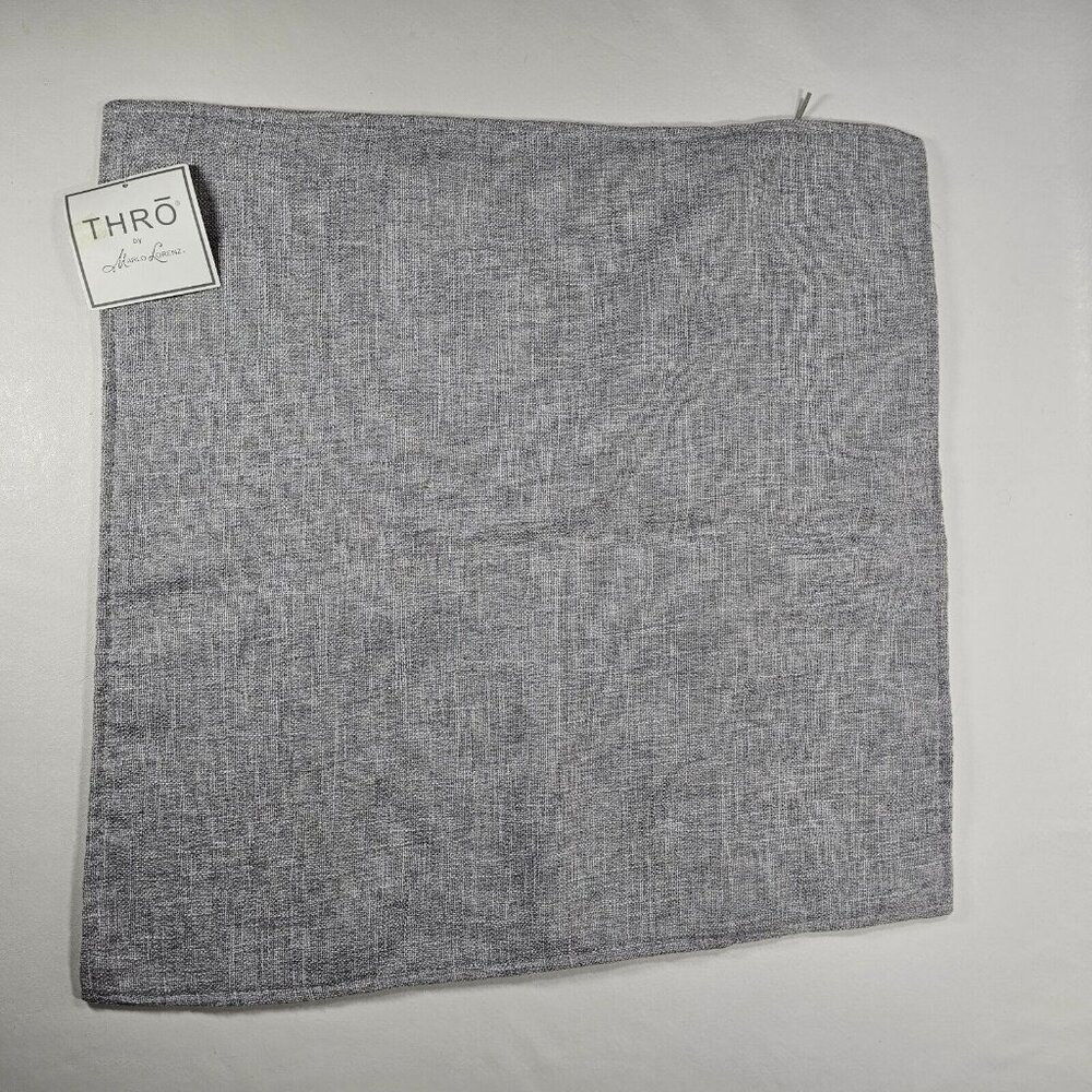 THRO by Marlo Lorenz NWT Throw Pillow Cover 20x20" w/ Zipper Tassel Heather Gray